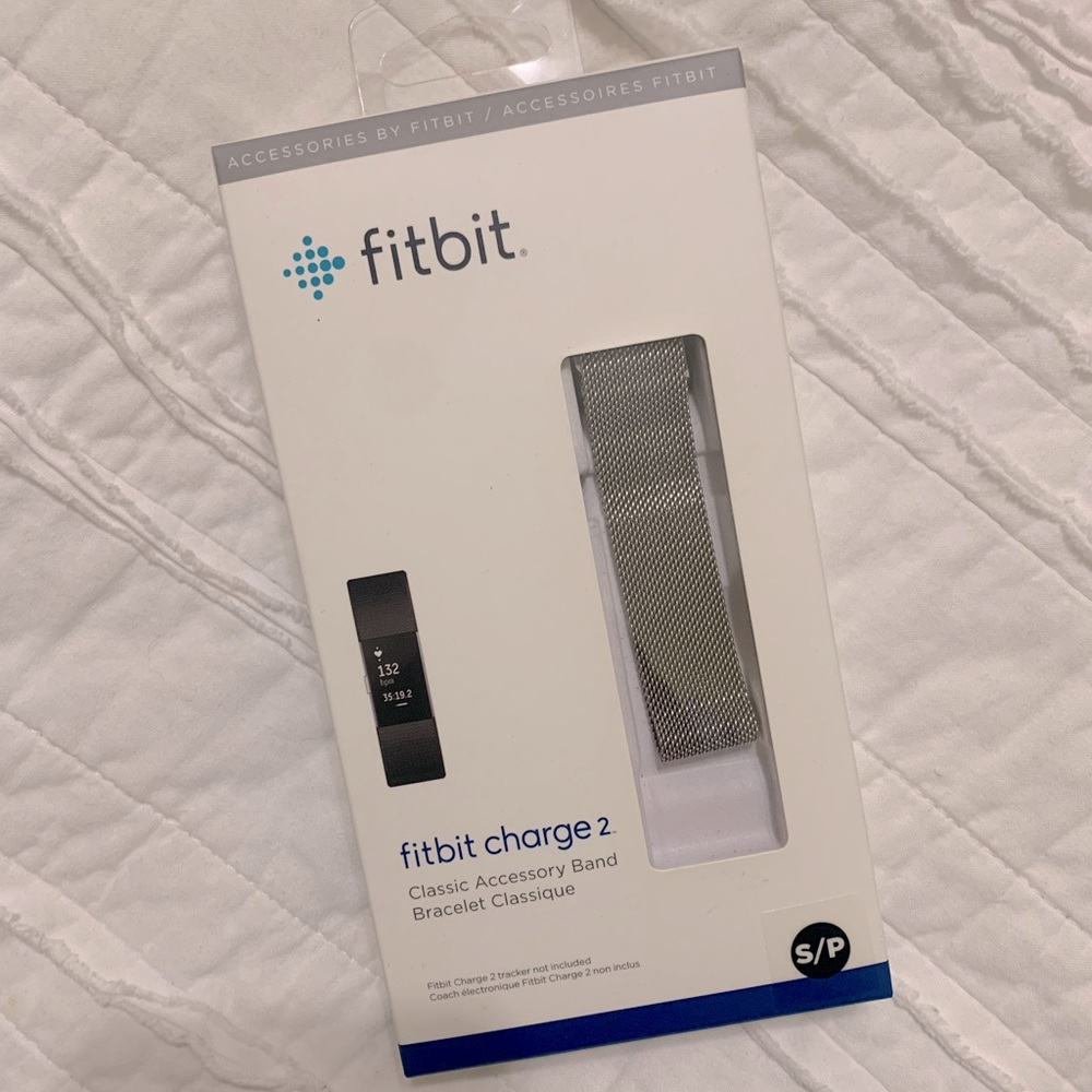 Fitbit Charge 2 Classic Accessory Band. Silver. S/P
